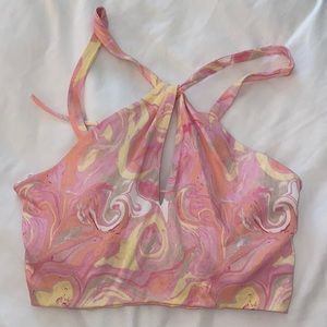 Zara twist front multicolor crop top